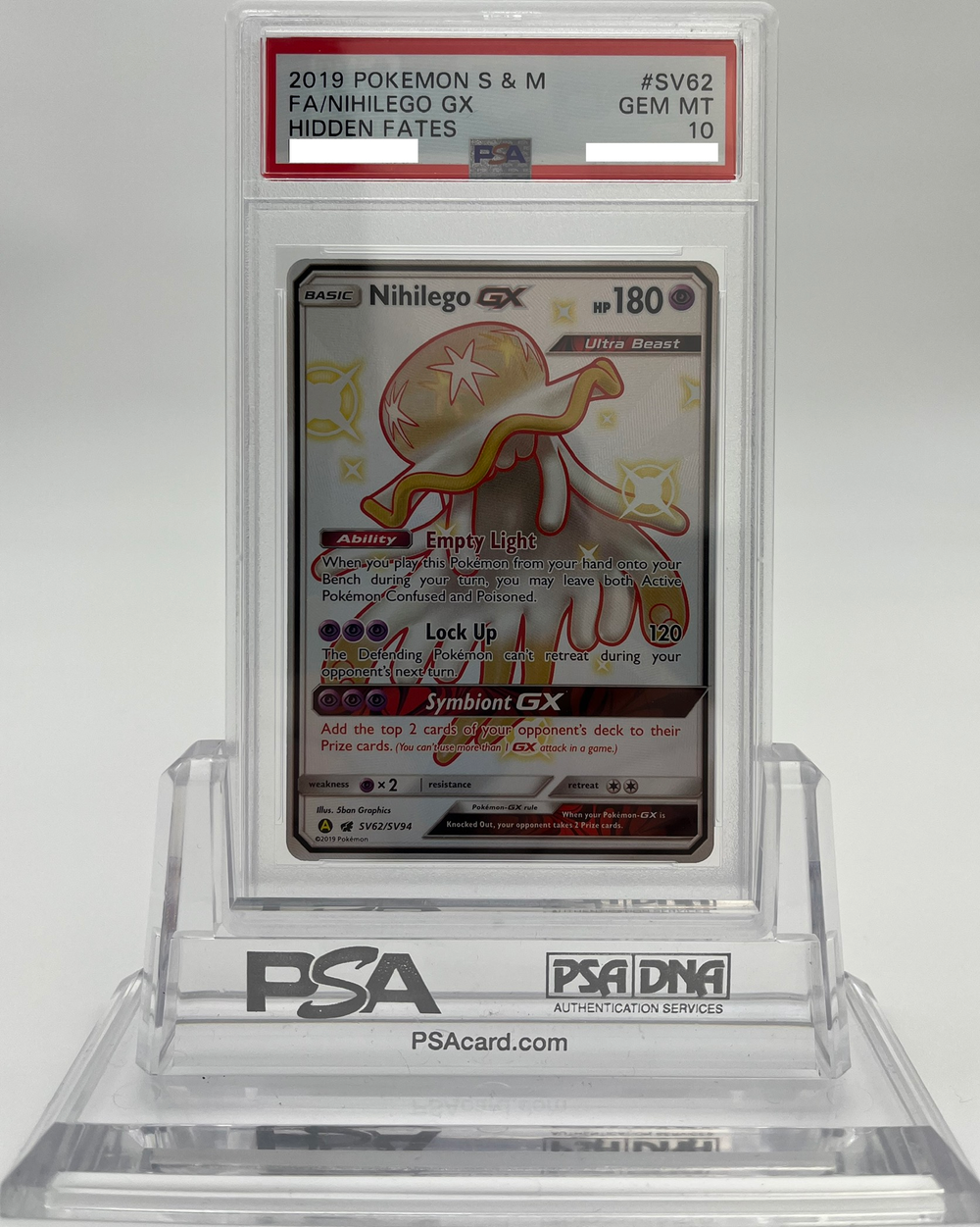 Nihilego GX - Hidden Fates - SV62 - PSA 10 - Deck Out Gaming