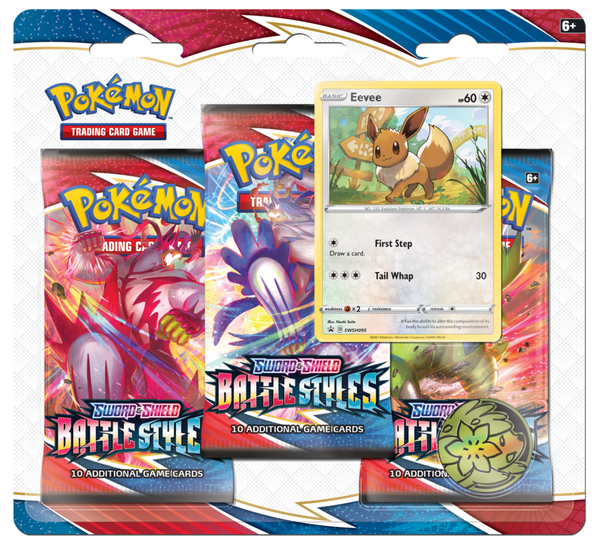 Pokemon SWSH Battle Styles 3-Pack Blister - Eevee - Deck Out Gaming