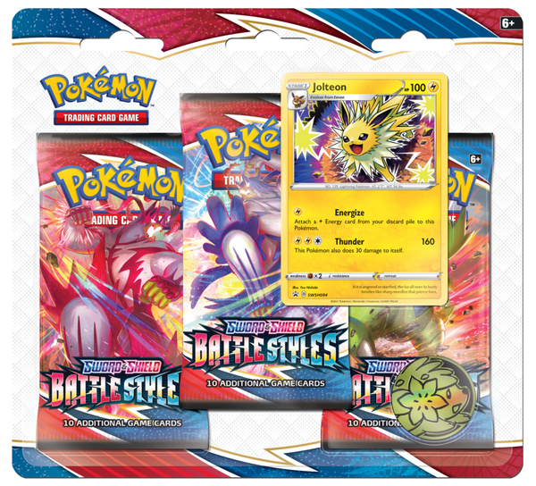 Pokemon SWSH Battle Styles 3-Pack Blister - Jolteon - Deck Out Gaming