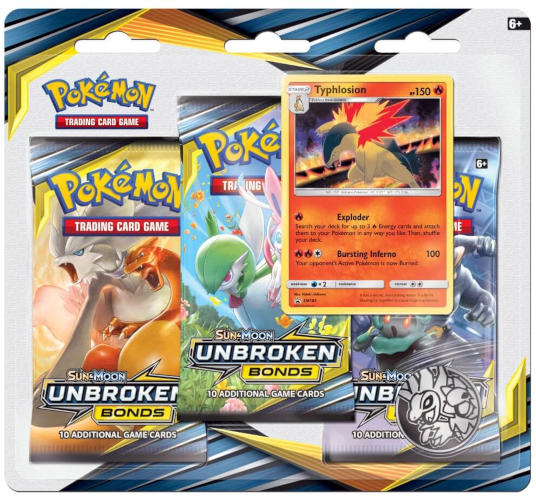 Pokemon SM Unbroken Bonds 3-Pack Blister - Typhlosion - Deck Out Gaming