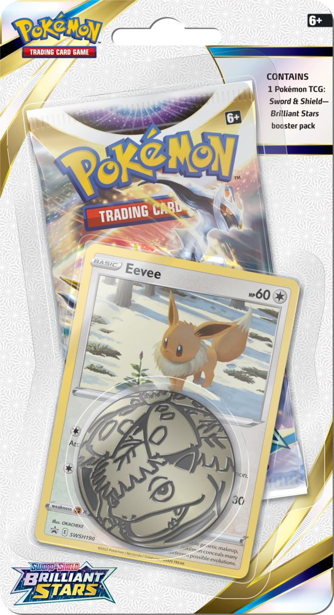 Pokemon SWSH Brilliant Stars Checklane Blister - Eevee - Deck Out Gaming