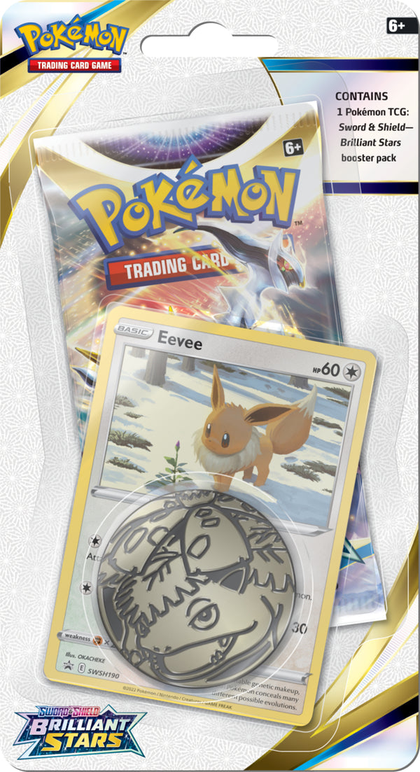 Pokemon SWSH Brilliant Stars Checklane Blister - Eevee - Deck Out Gaming