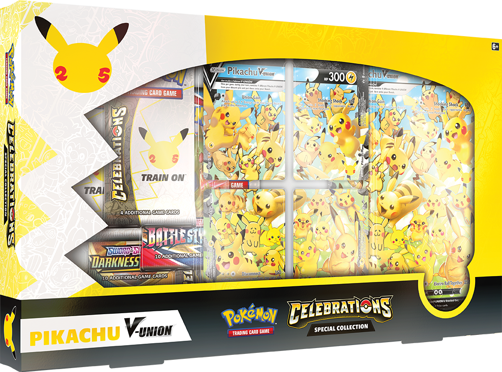 Pokemon SWSH Celebrations Special Collection - Pikachu V-Union (Glue Issue On Flaps) - Deck Out Gaming