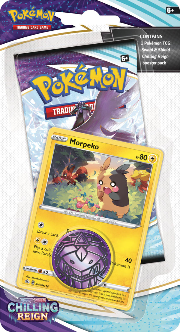Pokemon SWSH Chilling Reign Checklane Blister - Morpeko - Deck Out Gaming