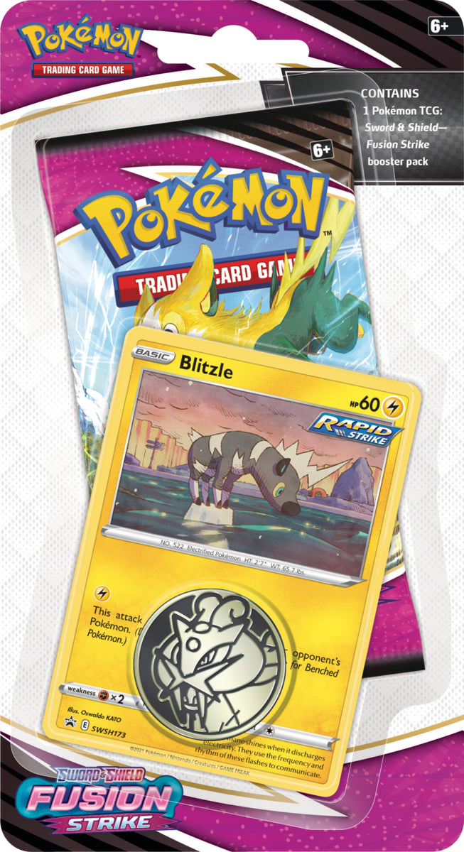 Pokemon SWSH Fusion Strike Checklane Blister - Blitzle - Deck Out Gaming