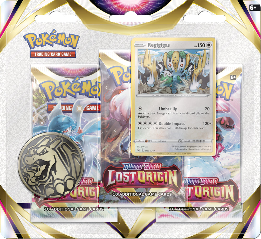 Pokemon SWSH Lost Origin 3-Pack Blister - Regigigas - Deck Out Gaming
