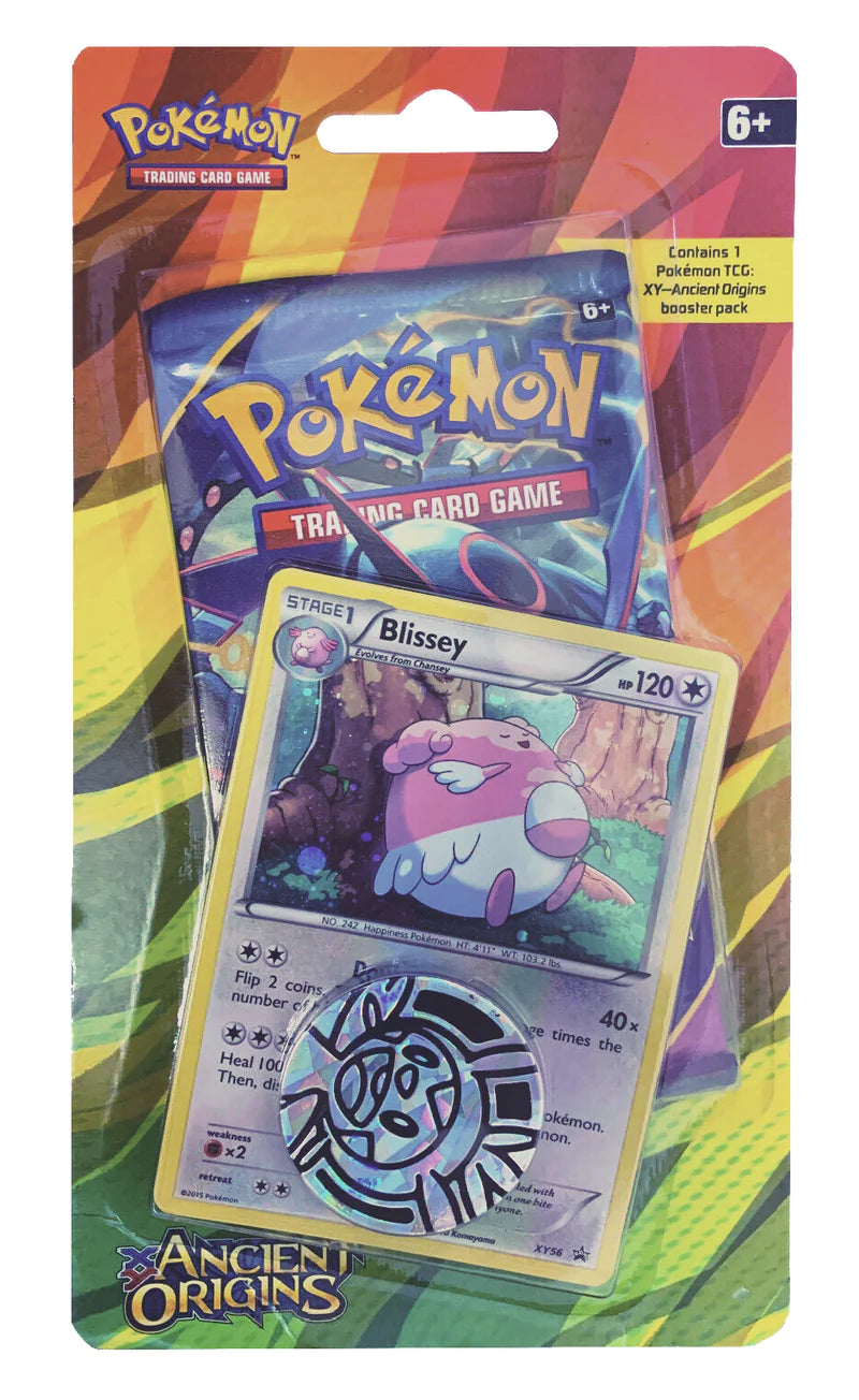 Pokemon XY Ancient Origins Checklane Blister - Blissey (Rips & Mild Damage To Cardboard Packaging)