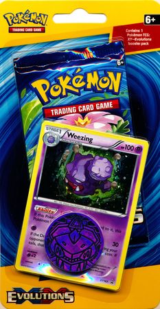 Pokemon XY Evolutions Checklane Blister - Weezing (Rips & Damage To Cardboard Packaging)