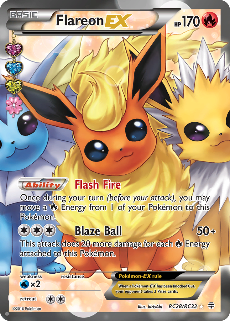 Flareon EX (Full Art) (RC28) [Generations: Radiant Collection]