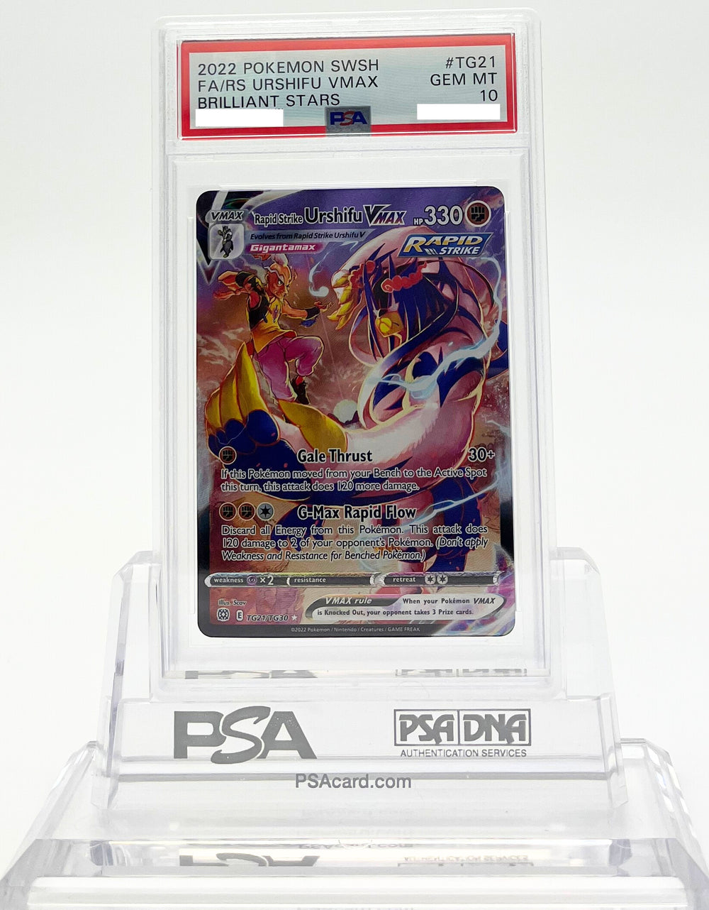 Rapid Strike Urshifu VMAX - Brilliant Stars - TG21 - PSA 10 - Deck Out Gaming