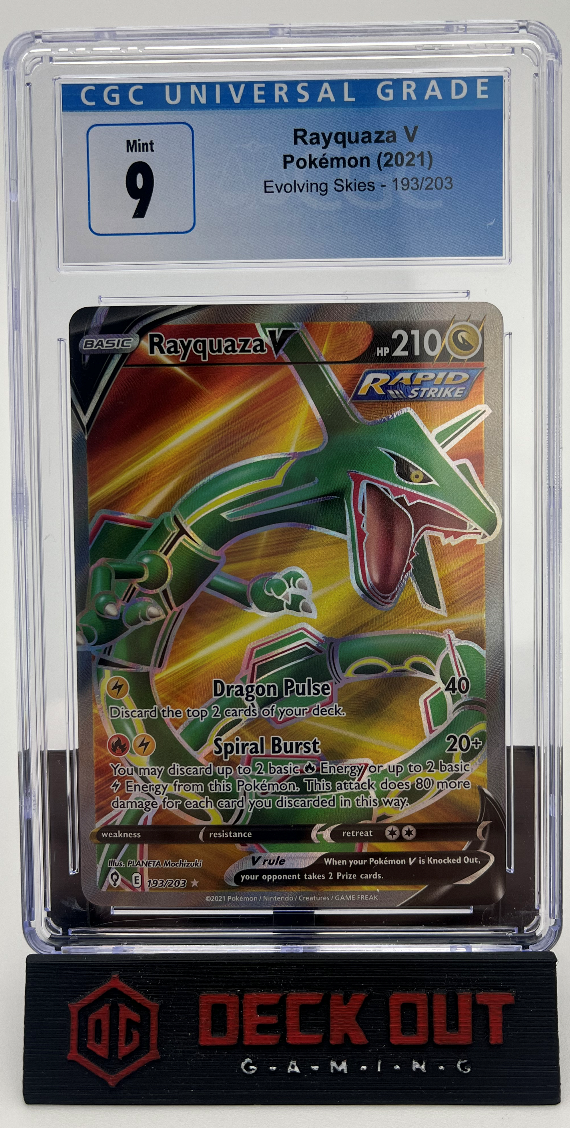 Rayquaza V - Evolving Skies - 193 - CGC 9 - Deck Out Gaming