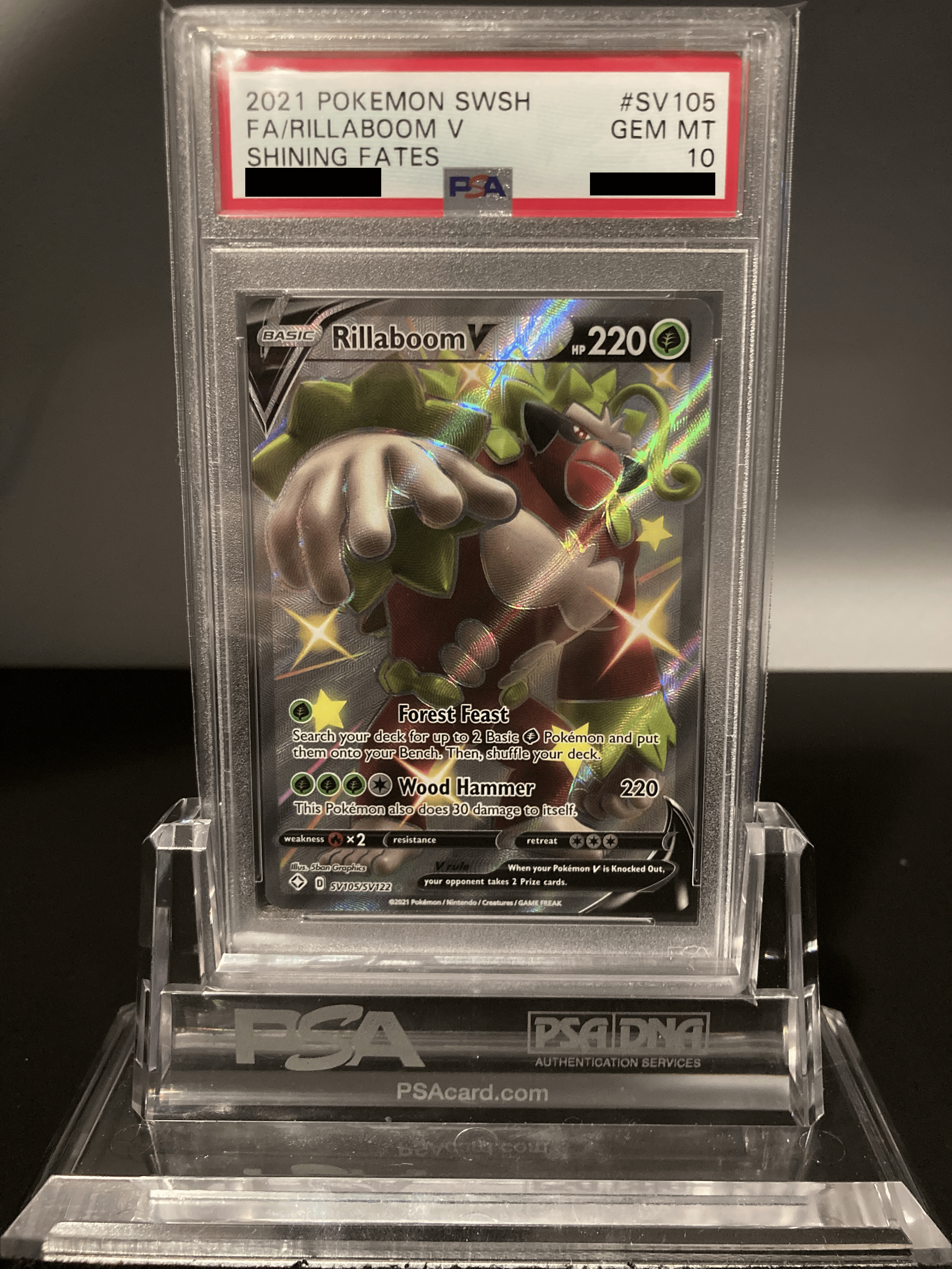 Rillaboom V - Shining Fates - SV105 - PSA 10 - Deck Out Gaming