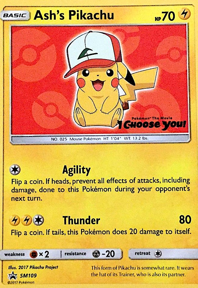 Ash's Pikachu (SM109) [Sun & Moon: Black Star Promos] - Deck Out Gaming