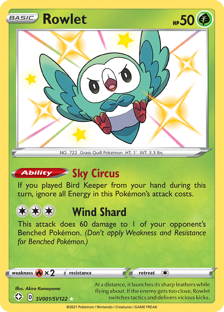 Rowlet (SV001/SV122) [Sword & Shield: Shining Fates] - Deck Out Gaming