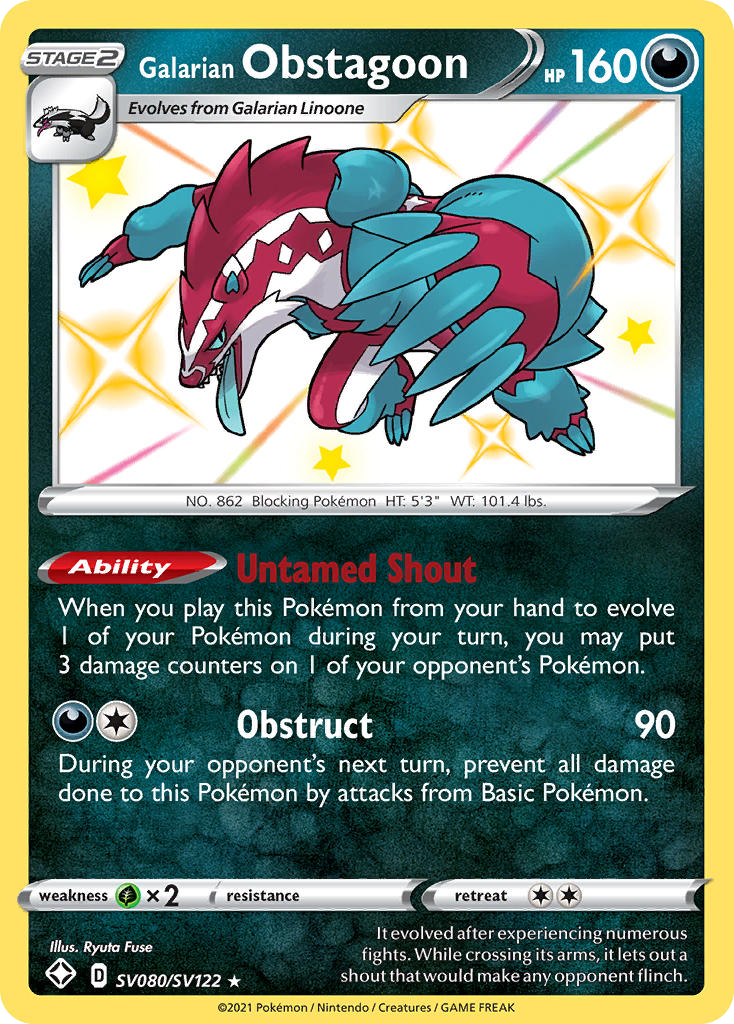 Galarian Obstagoon (SV080/SV122) [Sword & Shield: Shining Fates] - Deck Out Gaming