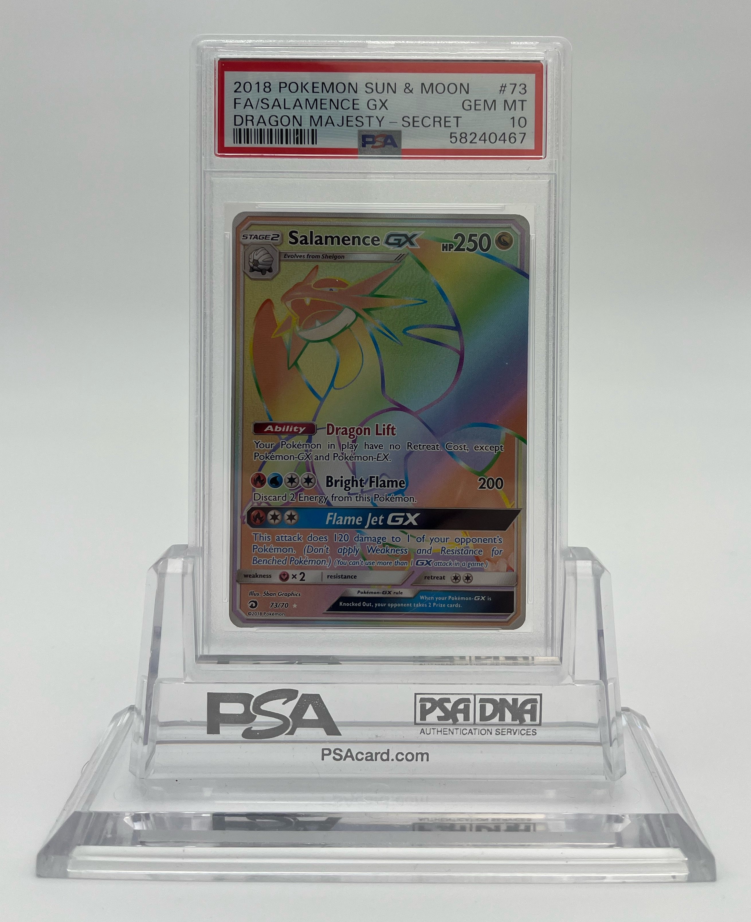 Salamence GX - Dragon Majesty - 73 - PSA 10 - Deck Out Gaming