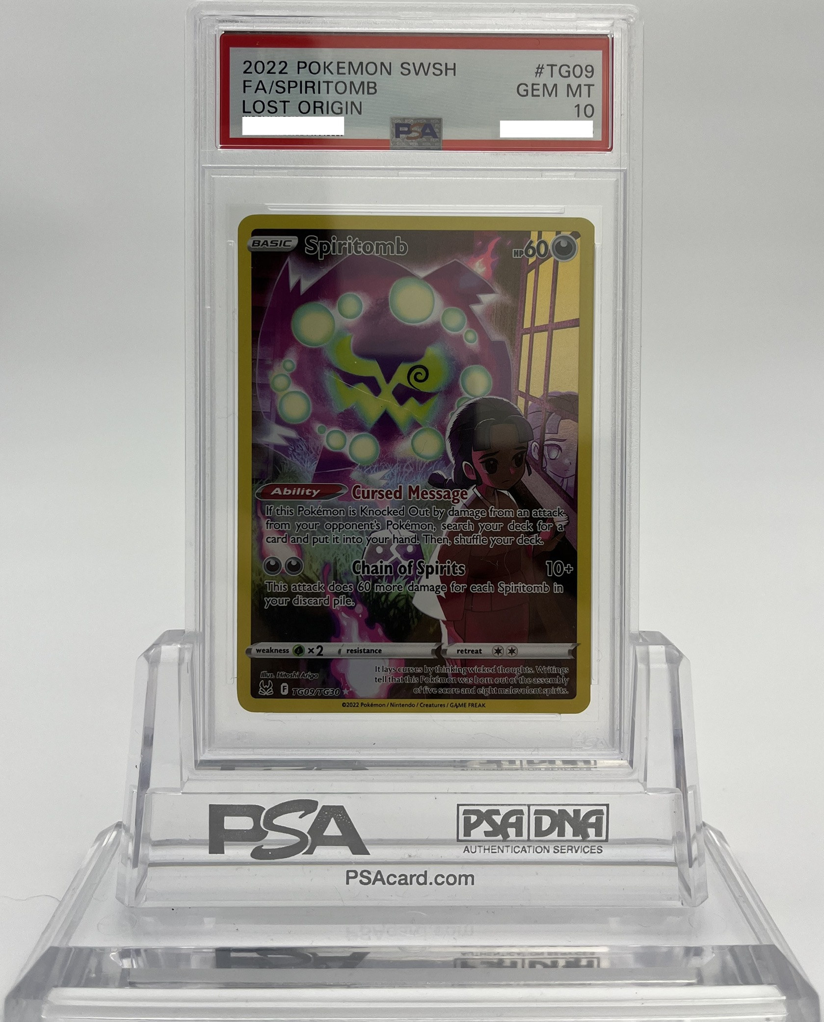 Spiritomb - Lost Origin - TG09 - PSA 10 - Deck Out Gaming