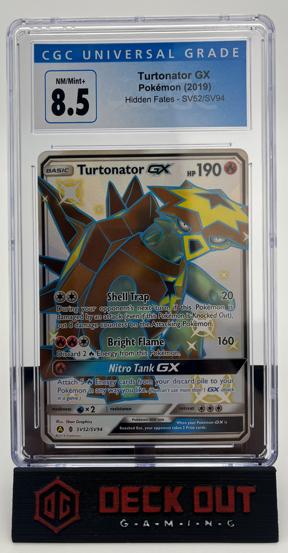 Turtonator GX - Hidden Fates - SV52 - CGC 8.5 - Deck Out Gaming