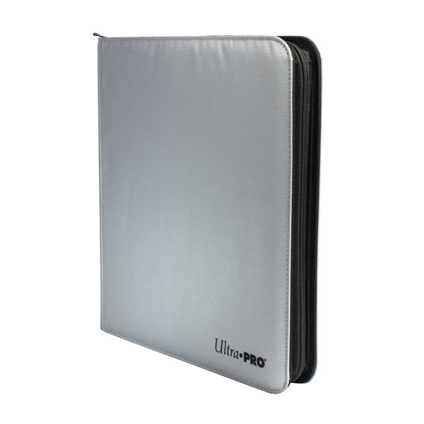 Ultra Pro 12-Pocket Zippered PRO-Binder - Silver (Fire Resistant Cover) - Deck Out Gaming