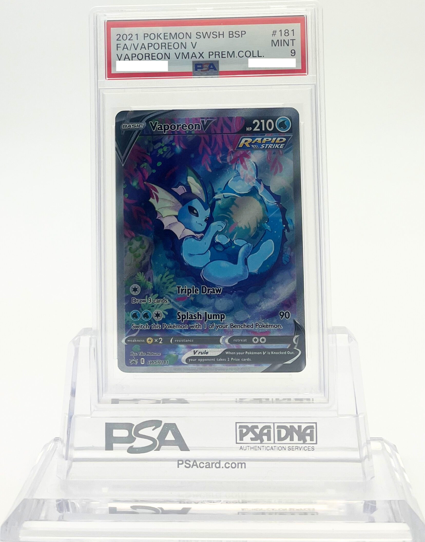 Vaporeon V - SWSH Promos - SWSH181 - PSA 9 - Deck Out Gaming