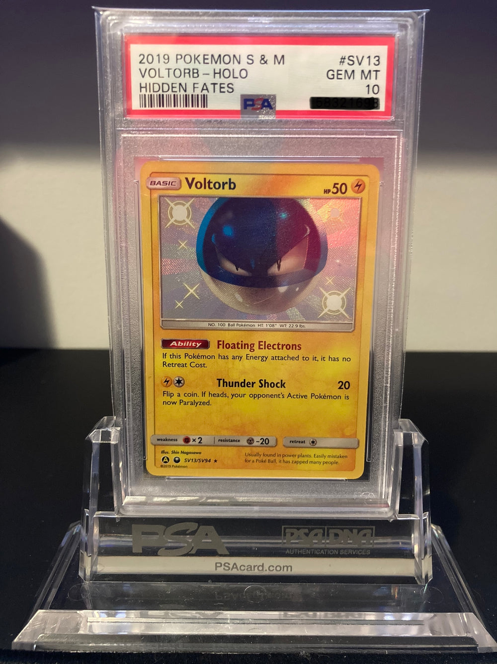 Voltorb - Hidden Fates - SV13 - PSA 10