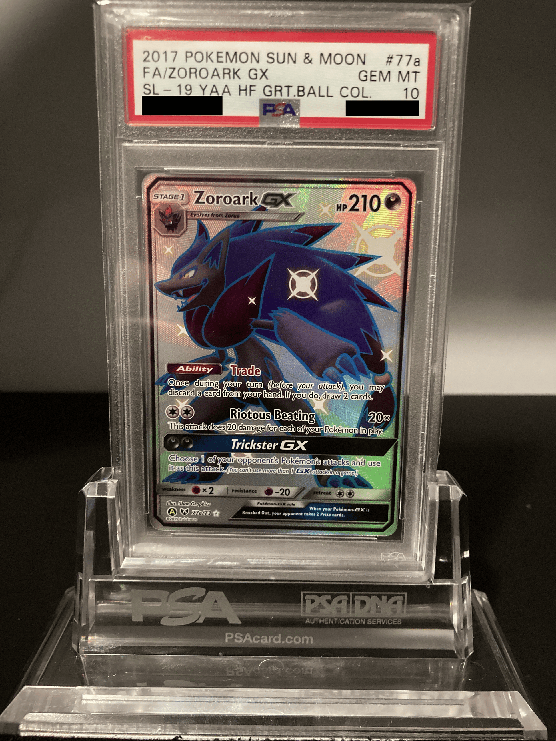 Zoroark GX - Shining Legends - 77a - PSA 10 - Deck Out Gaming