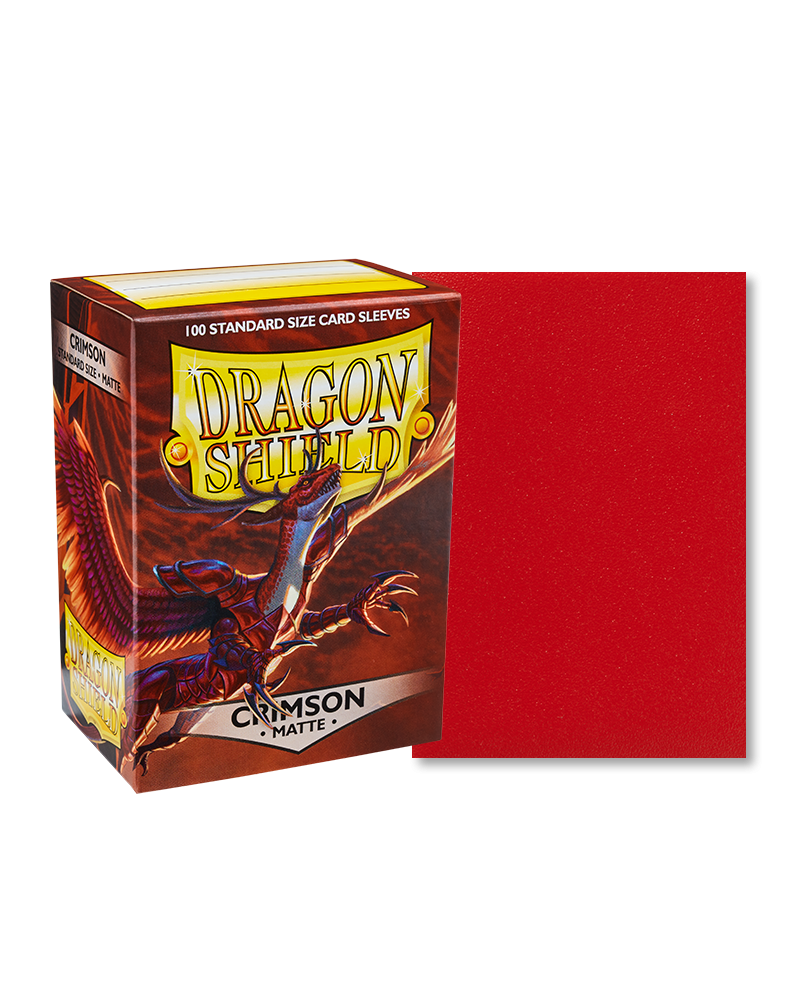 Dragon Shield Standard Size Matte Sleeves - Crimson - 100 Count