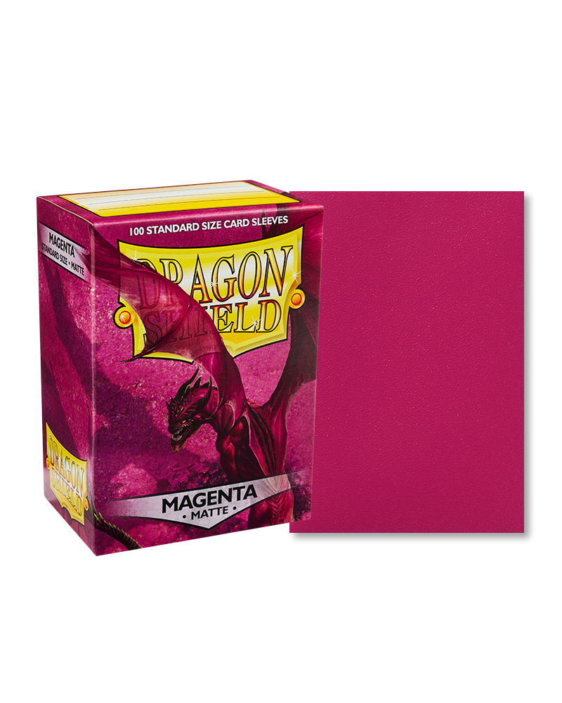 Dragon Shield Standard Size Matte Sleeves - Magenta - 100 Count
