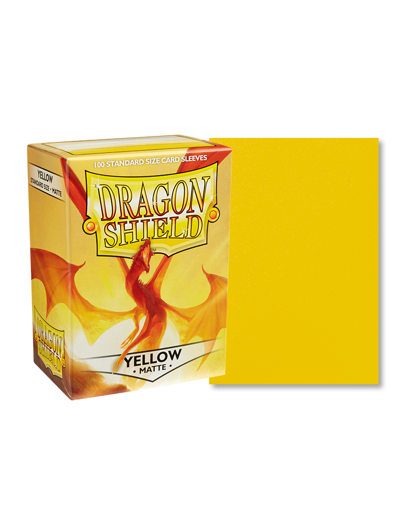 Dragon Shield Standard Size Matte Sleeves - Yellow - 100 Count