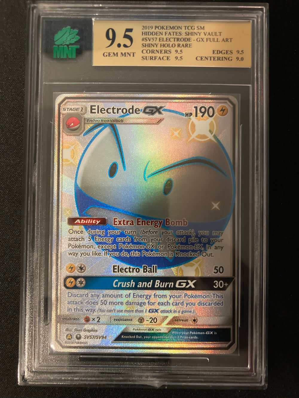 Electrode GX - Hidden Fates Shiny Vault - SV57 - MNT 9.5 (9.5/9.5/9.5/9.0) - Deck Out Gaming