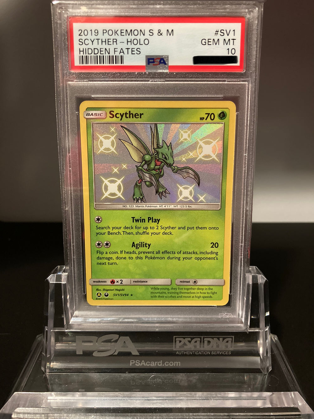 Scyther - Hidden Fates - SV1 - PSA 10 - Deck Out Gaming