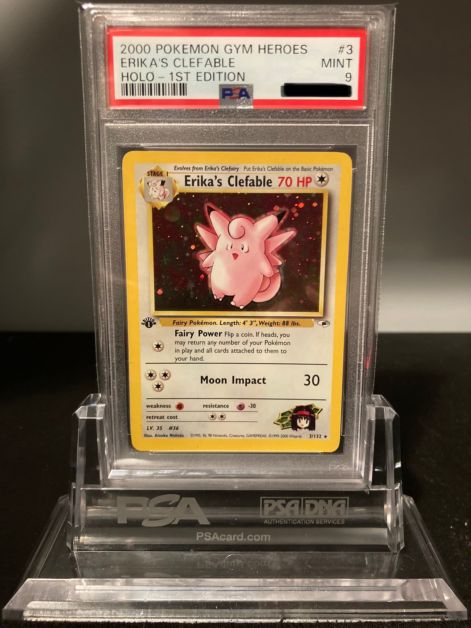 Erika's Clefable - Gym Heroes 1st Edition - 3 - PSA 9 - Deck Out Gaming