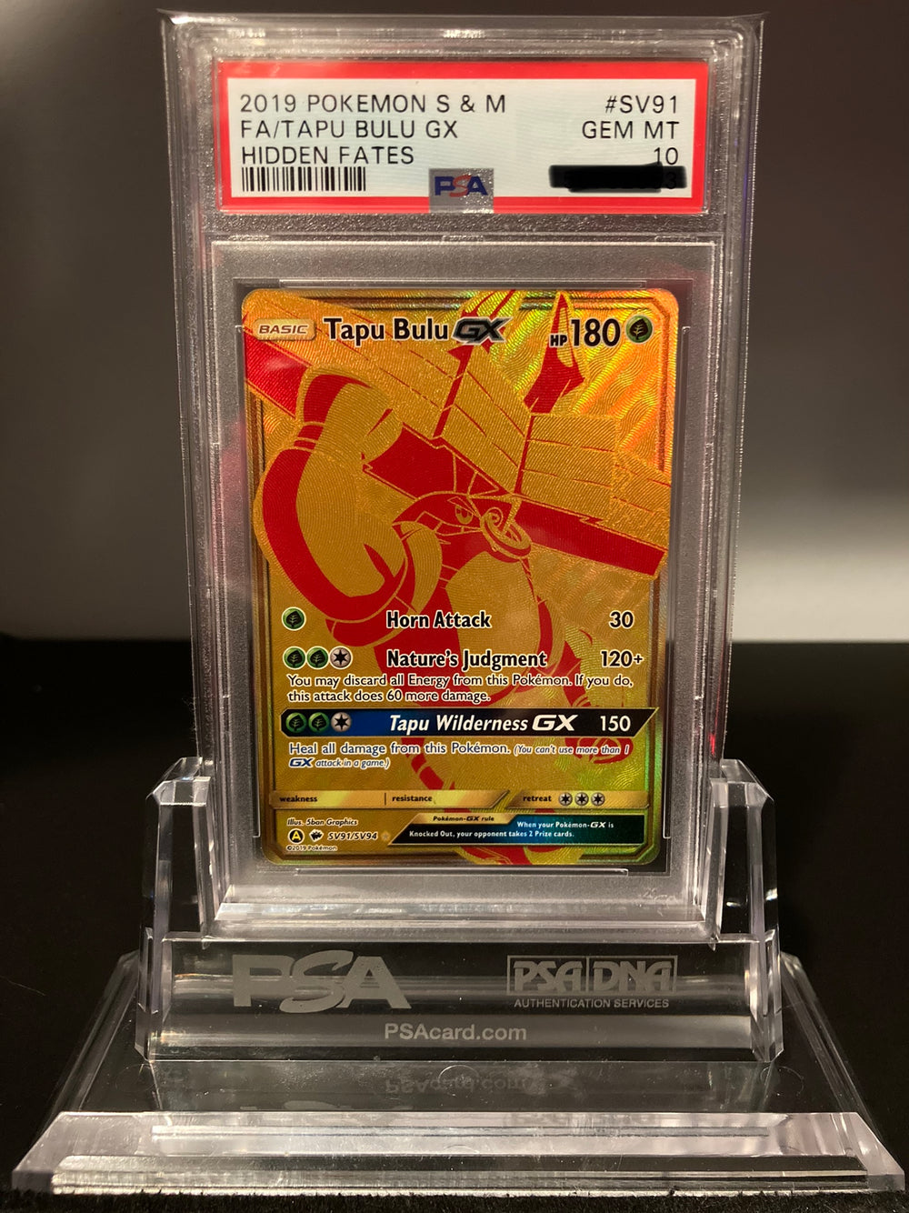 Tapu Bulu GX - Hidden Fates - SV91 - PSA 10 - Deck Out Gaming