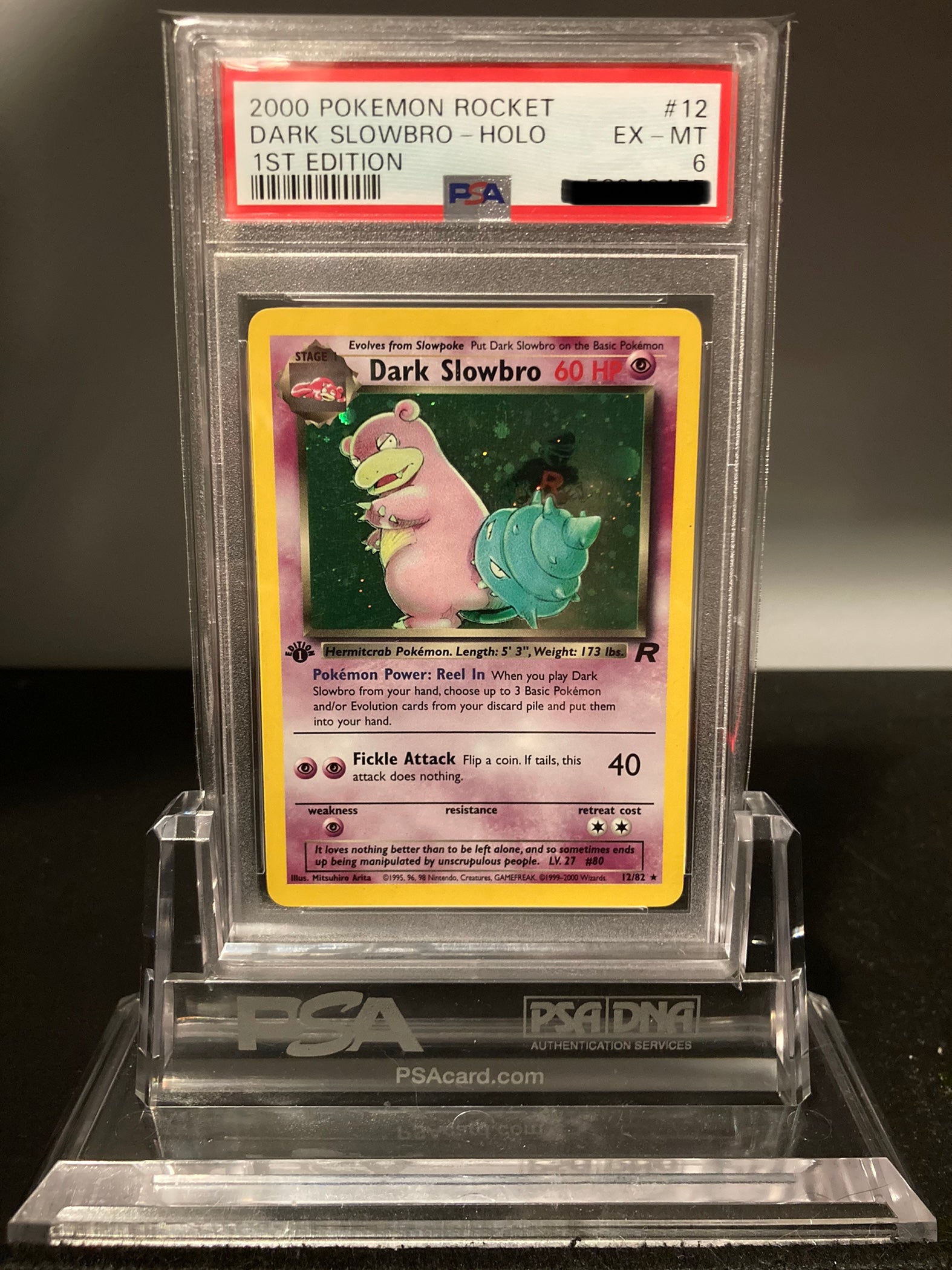 Dark Slowbro - Team Rocket 1st Edition - 12 - PSA 6 - Deck Out Gaming