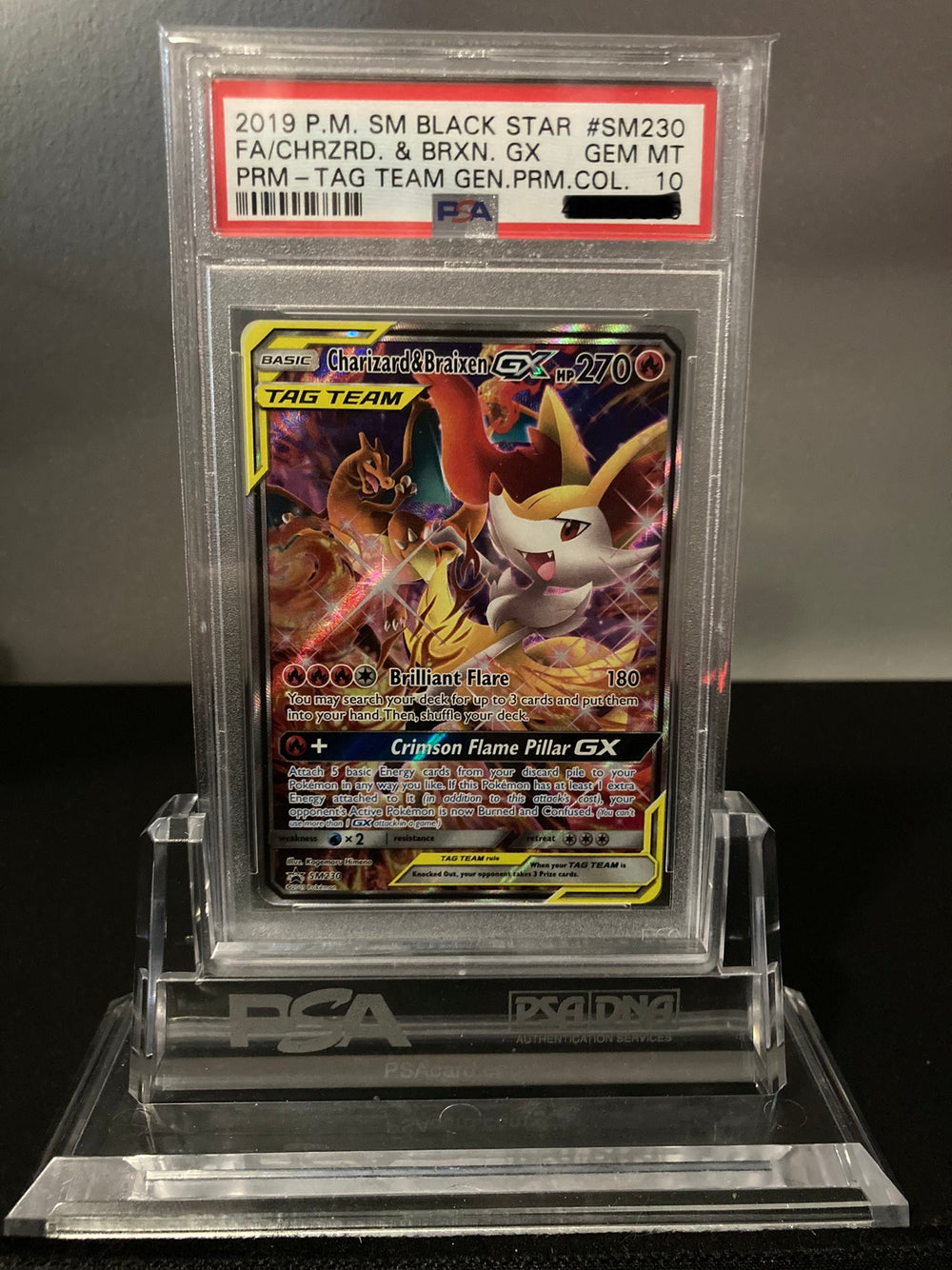 Charizard & Braixen GX - SM Promos - SM230 - PSA 10 - Deck Out Gaming