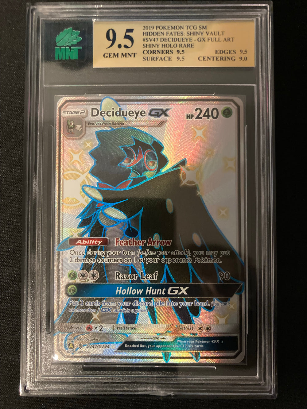 Decidueye GX - Hidden Fates Shiny Vault - SV47 - MNT 9.5 (9.5/9.5/9.5/9.0) - Deck Out Gaming