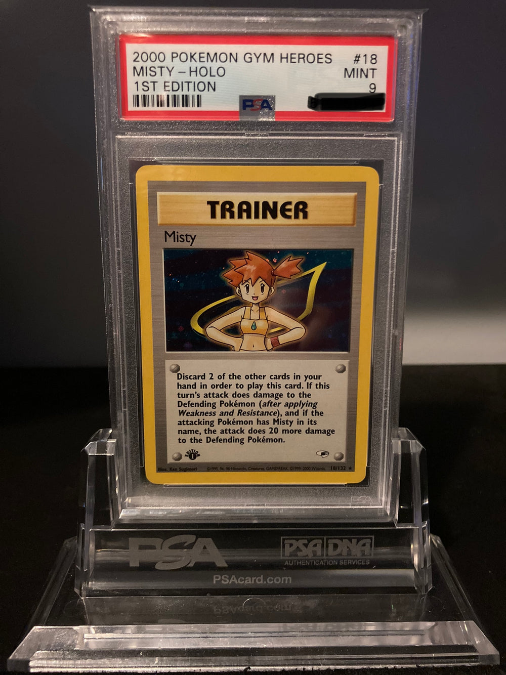 Misty - Gym Heroes 1st Edition - 18 - PSA 9 - Deck Out Gaming