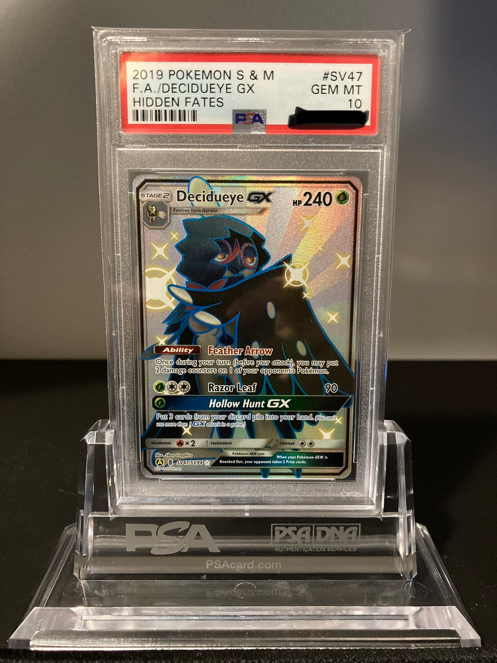 Decidueye GX - Hidden Fates - SV47 - PSA 10 - Deck Out Gaming