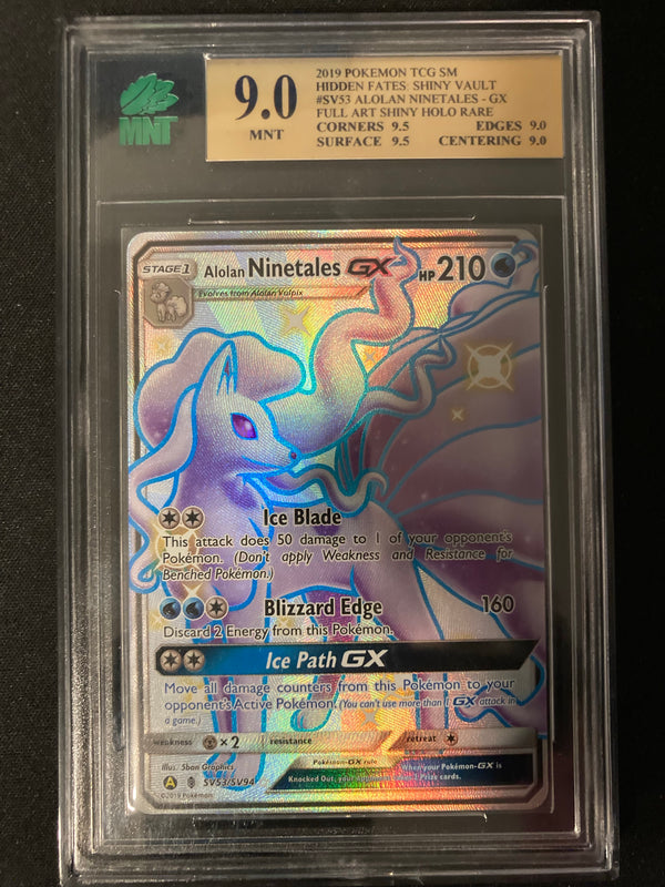 Alolan Ninetales GX - Hidden Fates Shiny Vault - SV53 - MNT 9.0 (9.5/9.5/9.0/9.0) - Deck Out Gaming