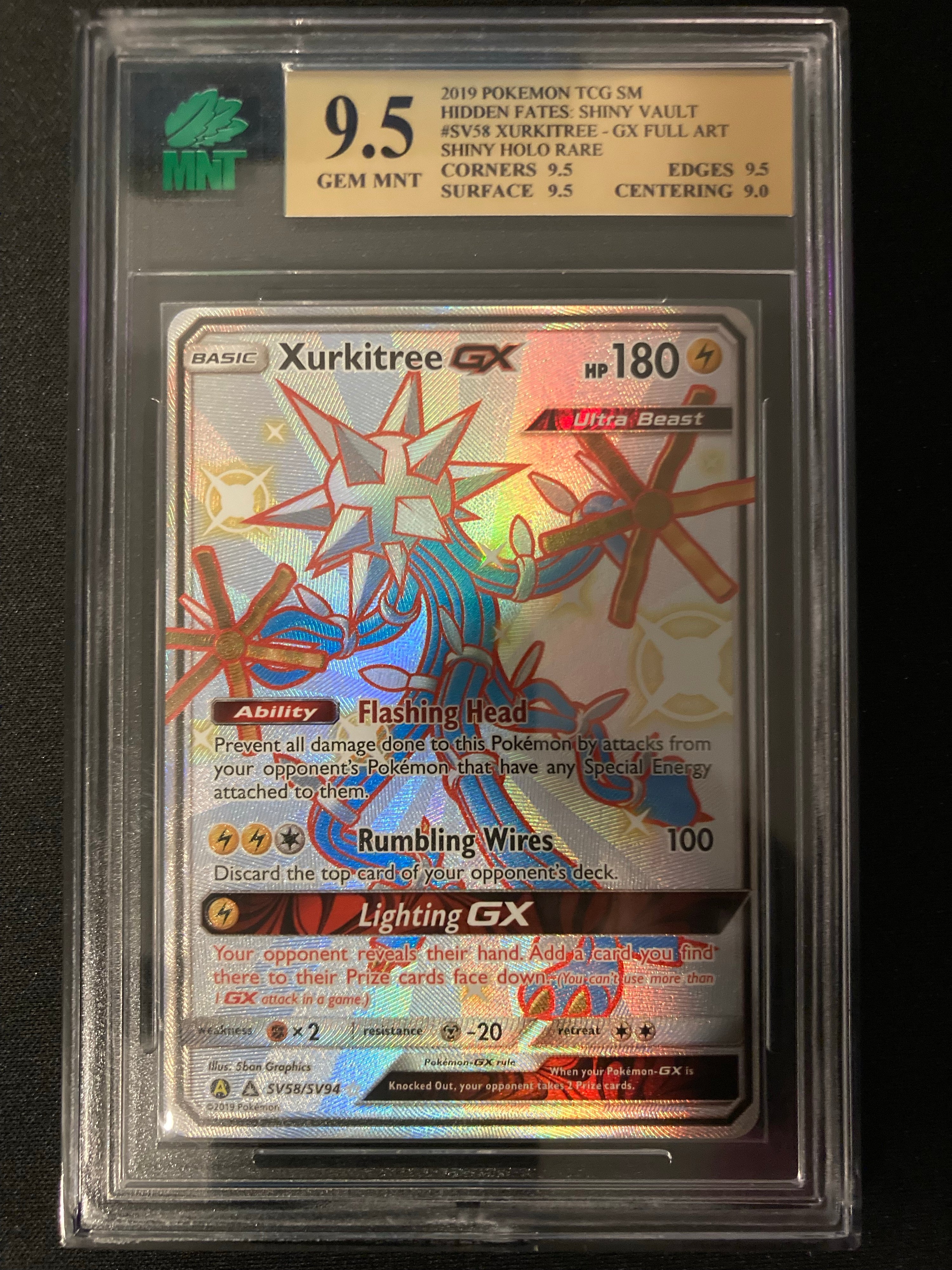 Xurkitree GX - Hidden Fates Shiny Vault - SV58 - MNT 9.5 (9.5/9.5/9.5/9.0) - Deck Out Gaming