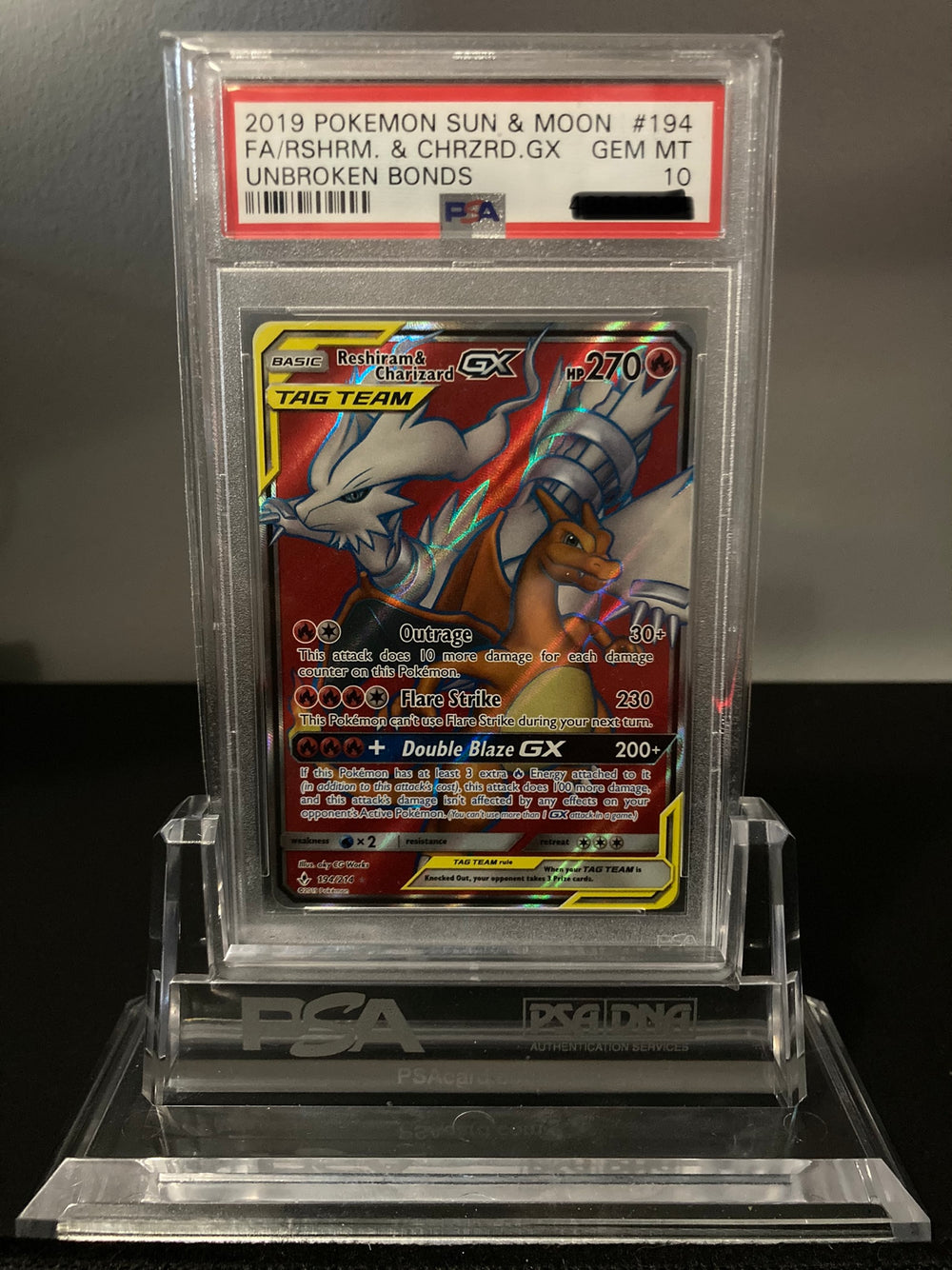 Reshiram & Charizard GX - Unbroken Bonds - 194 - PSA 10 - Deck Out Gaming