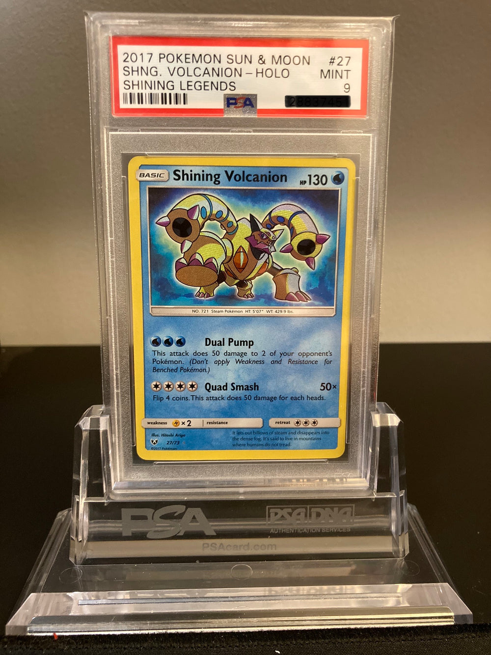 Shining Volcanion - Shining Legends - 27 - PSA 9 - Deck Out Gaming