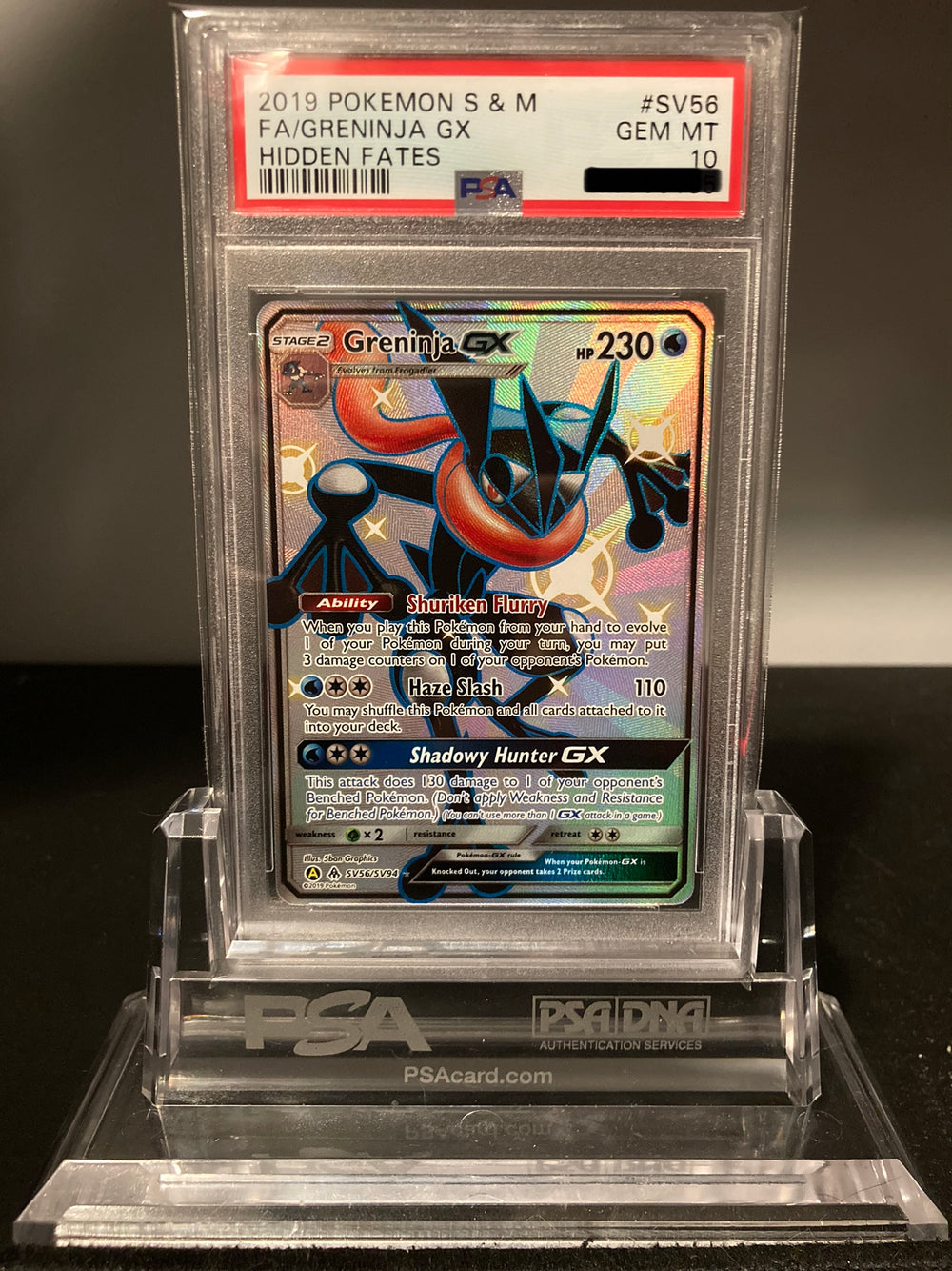 Greninja GX - Hidden Fates - SV56 - PSA 10 - Deck Out Gaming