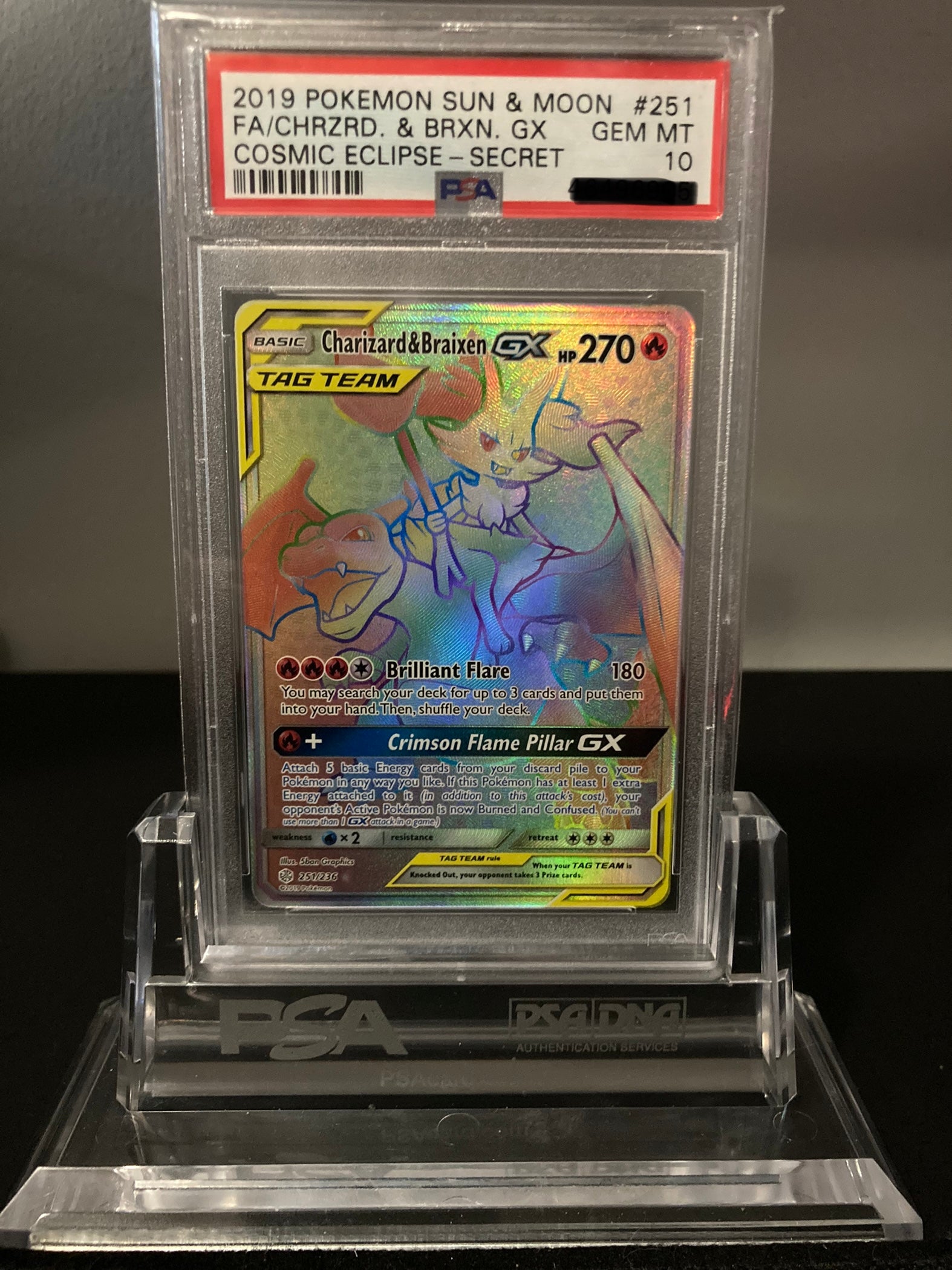 Charizard & Braixen GX - Cosmic Eclipse - 251 - PSA 10 – Deck Out Gaming