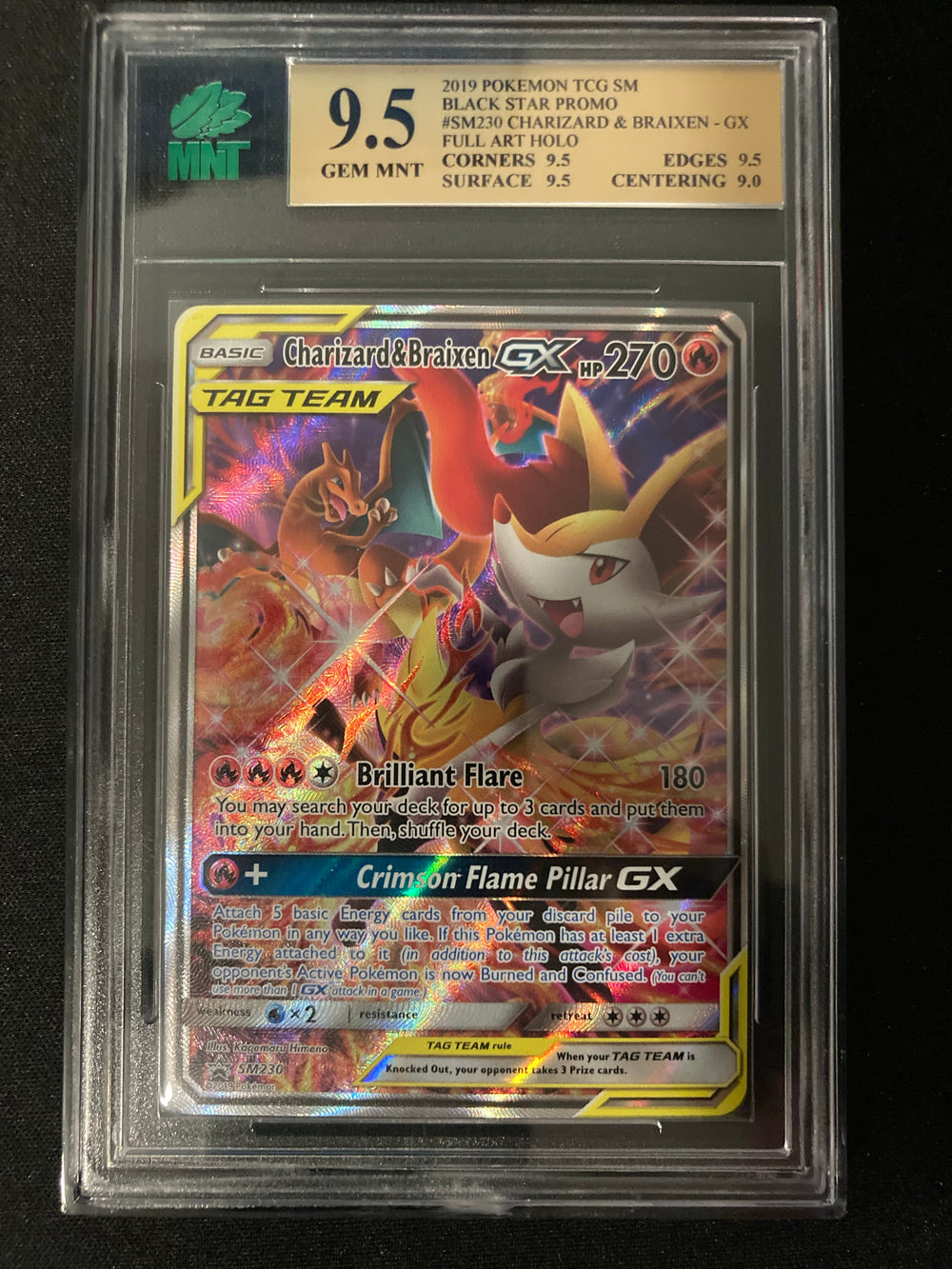 Charizard & Braixen GX- SM Promos - SM230 - MNT 9.5 (9.5/9.5/9.5/9.0) - Deck Out Gaming