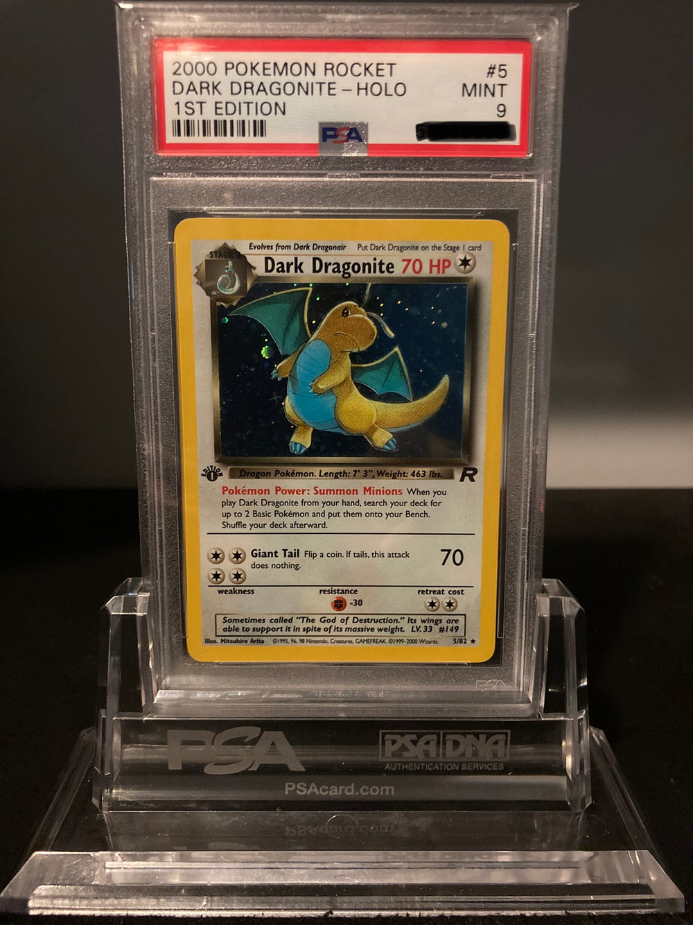 Dark Dragonite - Team Rocket 1st Edition - 5 - PSA 9 - Deck Out Gaming