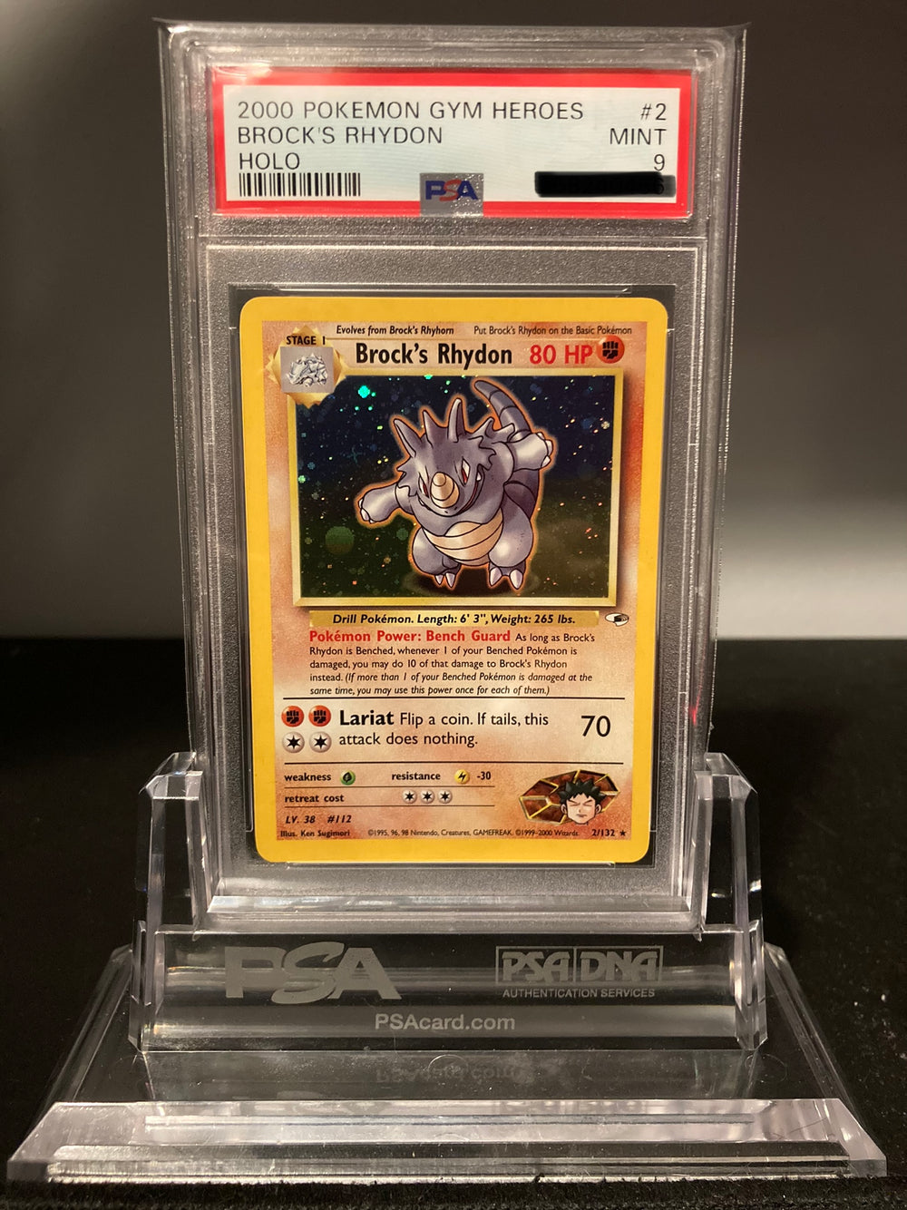 Brock's Rhydon - Gym Heroes - 2 - PSA 9 - Deck Out Gaming