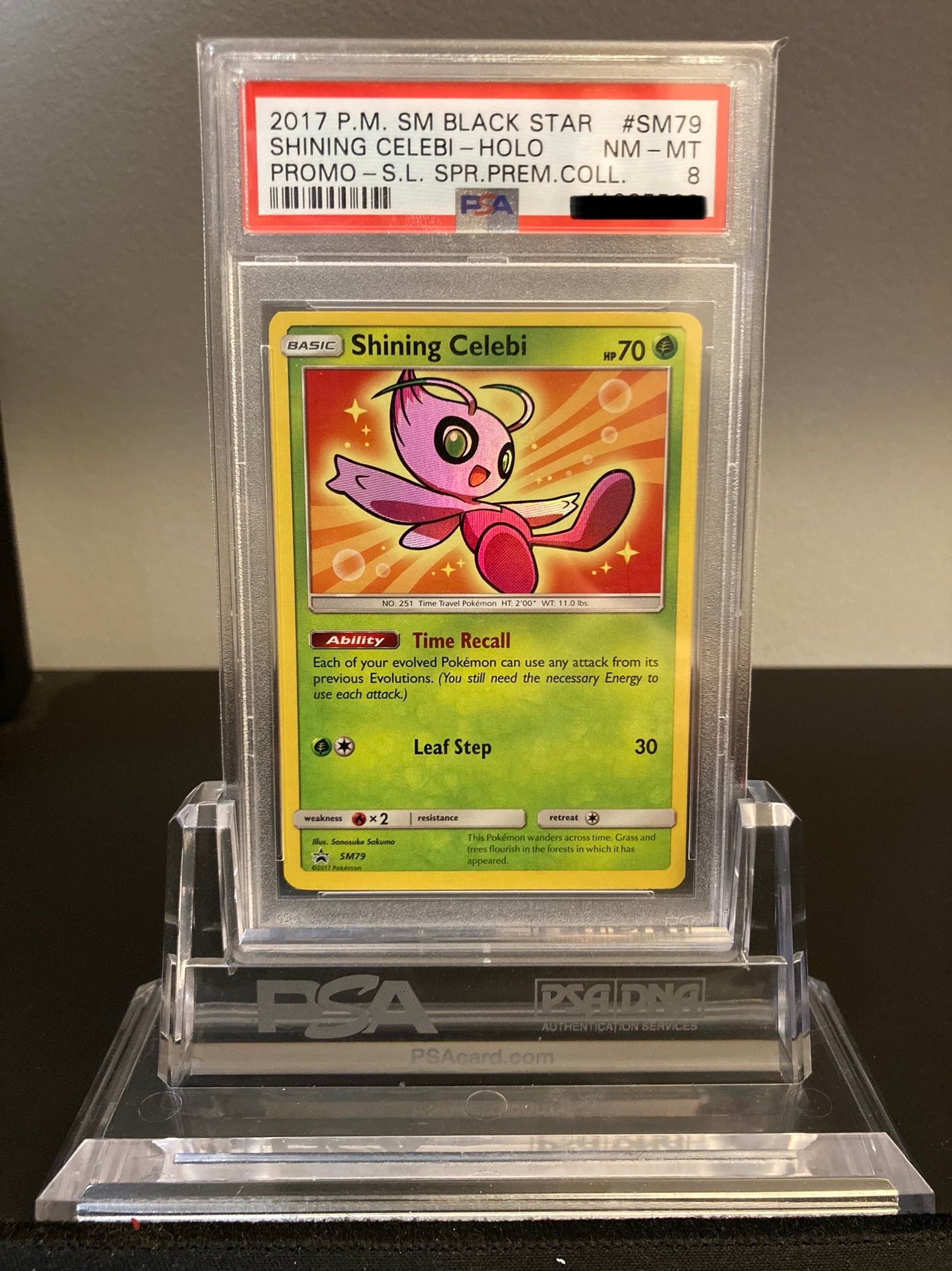 Shining Celebi - SM Promos - SM79 - PSA 8 - Deck Out Gaming