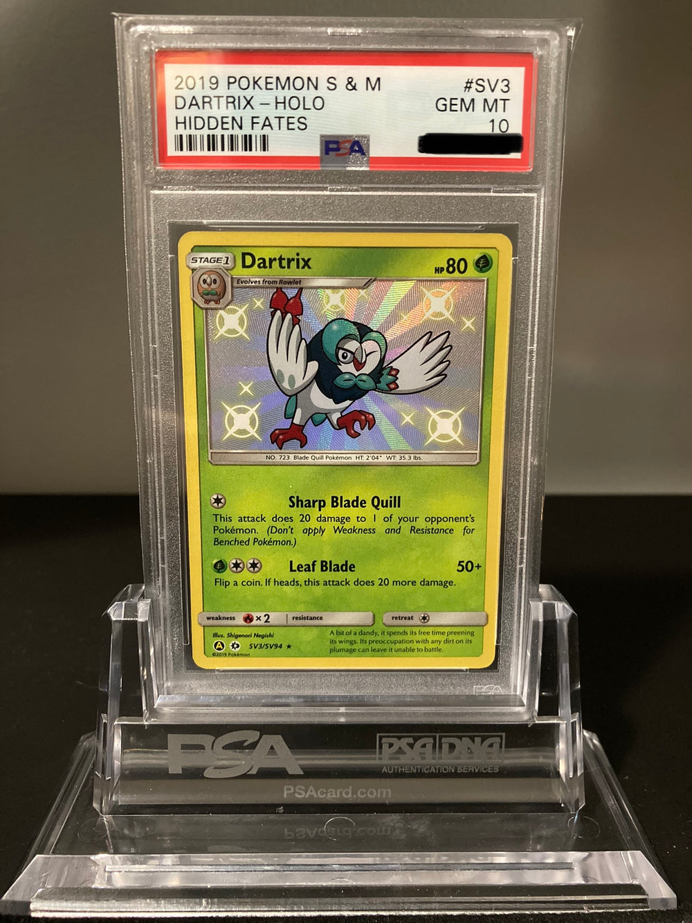 Dartrix - Hidden Fates - SV3 - PSA 10 - Deck Out Gaming