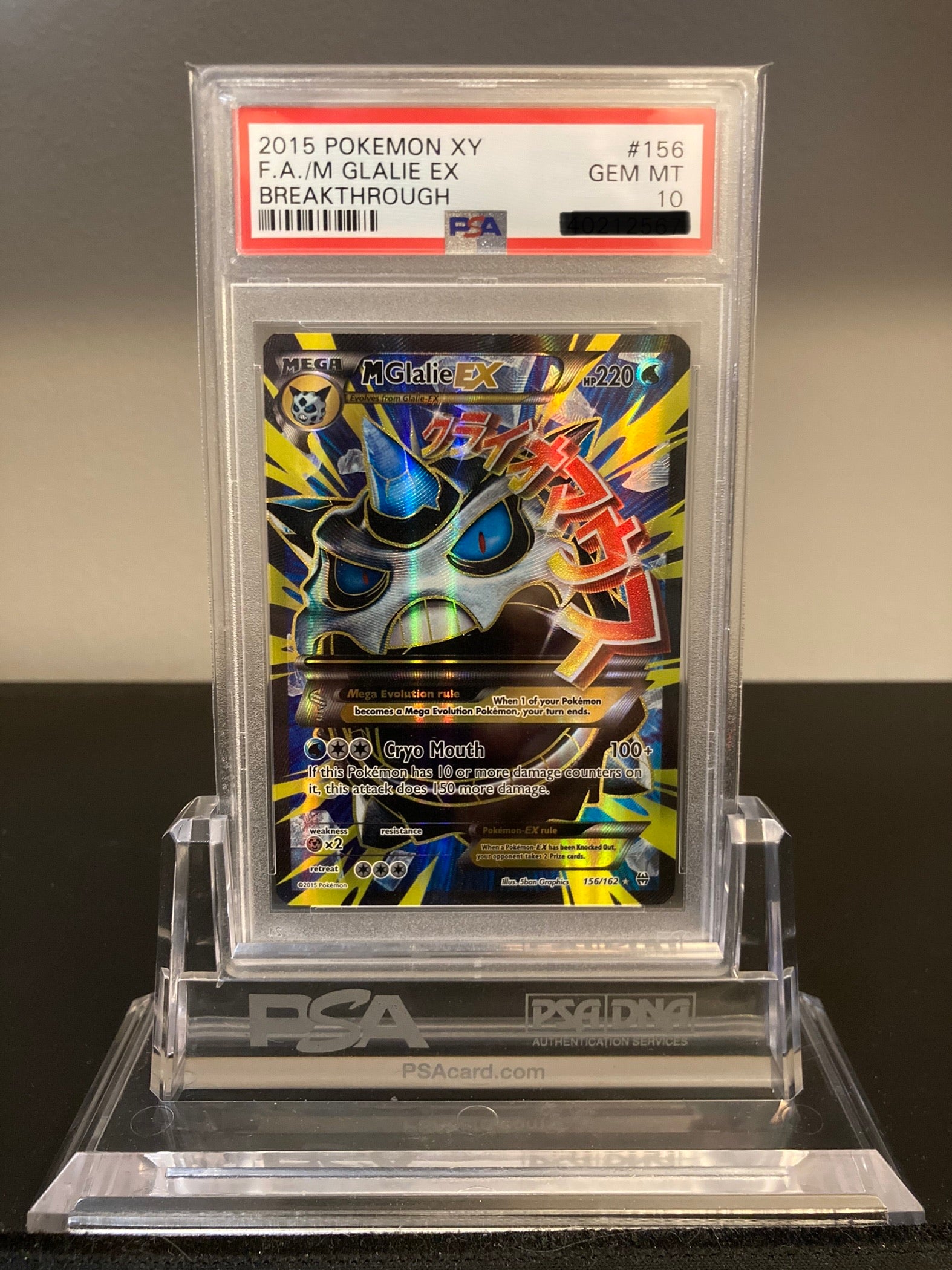 M Glalie EX - Breakthrough - 156 - PSA 10 - Deck Out Gaming